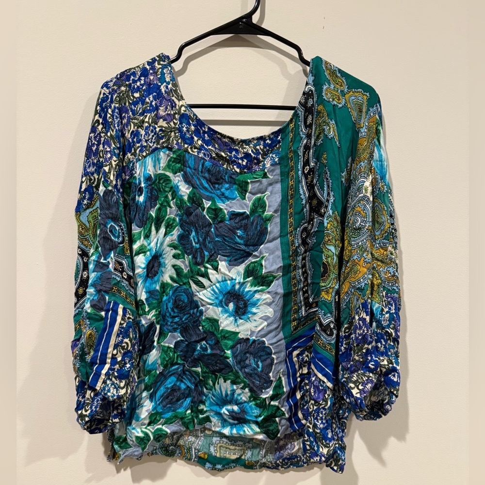 Women’s Tiny Anthropologie Ellery Floral Patchwork Blouse Size XL
